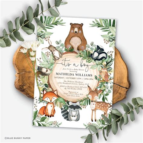 baby shower invitations woodland theme|free printable woodland baby shower.